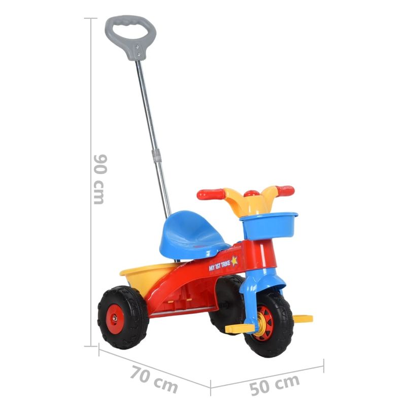Sport si Outdoor - Role, trotinete si skateboard - Trotinete copii - Tricicleta pentru copii cu maner pentru parinti, multicolor - Infinity.ro