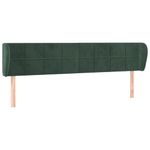 Casa si Gradina - Mobilier - Paturi si accesorii - Accesorii paturi - Tablie de pat cu aripioare verde inchis 163x23x78/88 cm catifea - Infinity.ro