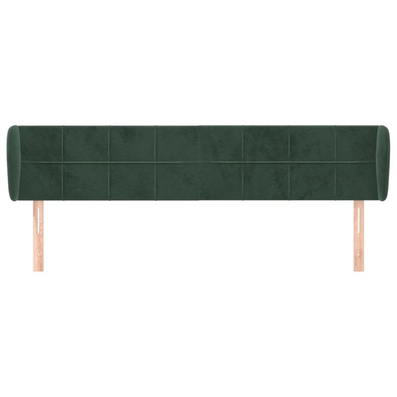 Casa si Gradina - Mobilier - Paturi si accesorii - Accesorii paturi - Tablie de pat cu aripioare verde inchis 163x23x78/88 cm catifea - Infinity.ro