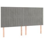Casa si Gradina - Mobilier - Paturi si accesorii - Accesorii paturi - Tablii de pat, 4 buc, gri deschis, 80x5x78/88 cm, catifea - Infinity.ro