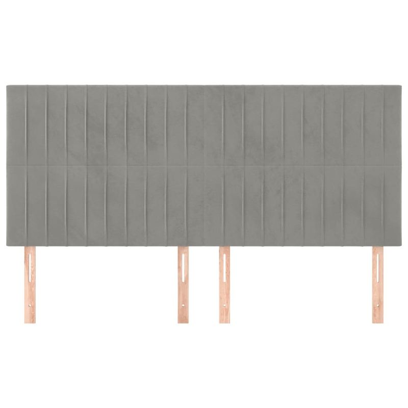 Casa si Gradina - Mobilier - Paturi si accesorii - Accesorii paturi - Tablii de pat, 4 buc, gri deschis, 80x5x78/88 cm, catifea - Infinity.ro