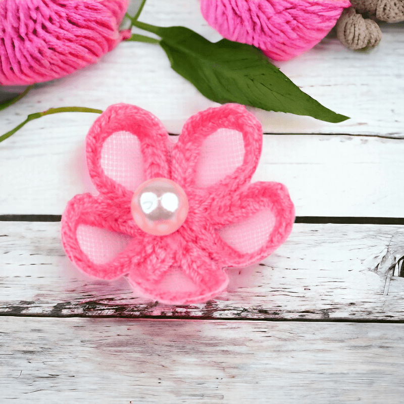 Casa si Gradina - Decoratiuni - DIY - Articole mercerie - Set 10 flori textile pentru cusut sau lipit pe haine, diametru 25 mm, Roz - Infinity.ro