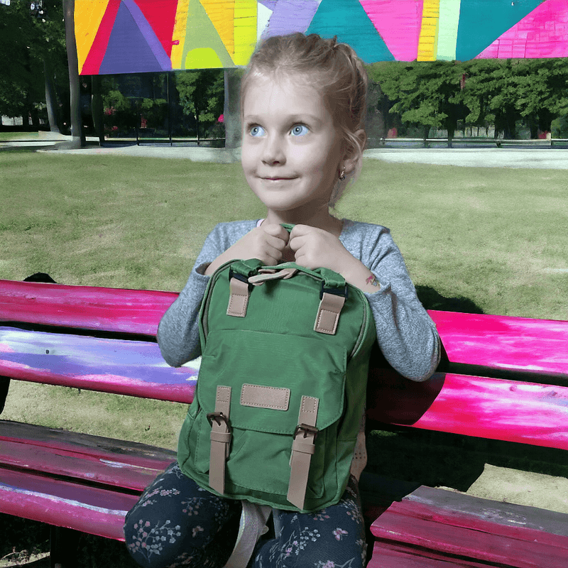 Sport si Outdoor - Articole de voiaj - Rucsacuri - Rucsac mic textil pentru copii Crisalida, dimensiuni 25 x 33 cm, Verde - Infinity.ro