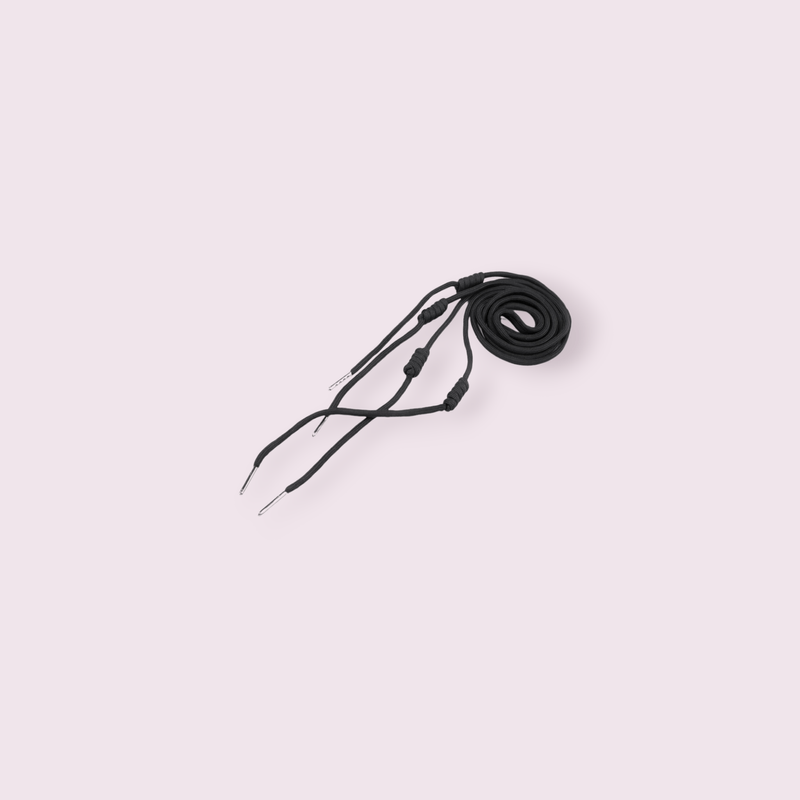 Fashion, accesorii si bijuterii - Femei - Incaltaminte femei - Accesorii incaltaminte - Set 2 sireturi rotunde pentru hanorac sau gluga Crisalida, lungime 140 cm Negru - Infinity.ro