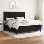 Casa si Gradina - Mobilier - Paturi si accesorii - Paturi - Pat box spring cu saltea, negru, 160x200 cm, textil - Infinity.ro