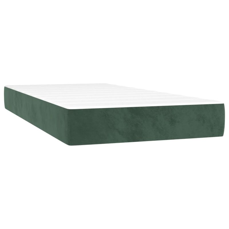 Casa si Gradina - Mobilier - Paturi si accesorii - Paturi - Pat continental cu saltea si LED verde inchis 80x200 cm catifea - Infinity.ro