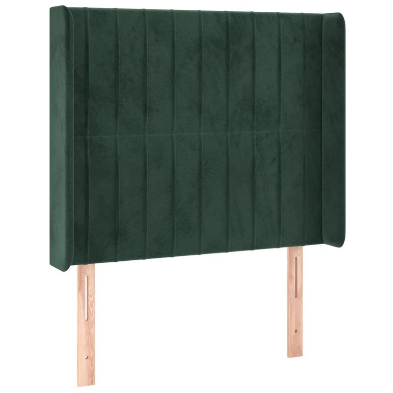 Casa si Gradina - Mobilier - Paturi si accesorii - Paturi - Pat continental cu saltea si LED verde inchis 80x200 cm catifea - Infinity.ro
