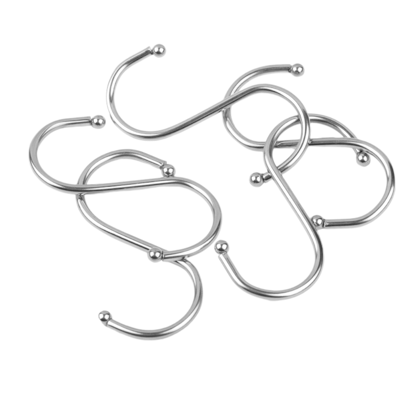 Casa si Gradina - Decoratiuni - Obiecte decorative - Accesorii decorative - Set 5 carlige metalice Crisalida, dimensiuni 3,2 x 7 cm, Argintiu - Infinity.ro