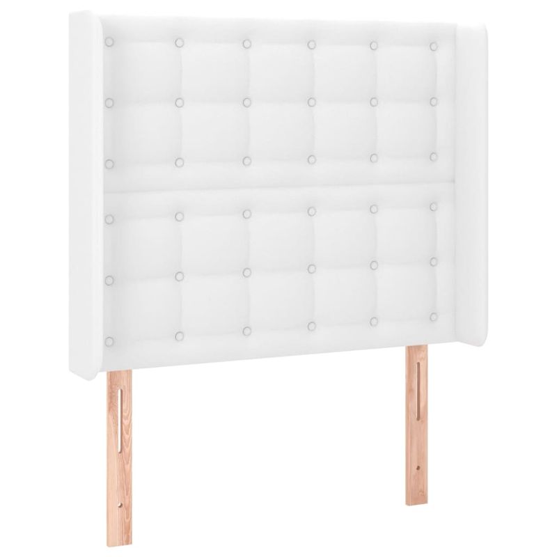 Casa si Gradina - Mobilier - Paturi si accesorii - Paturi - Pat continental cu saltea & LED, alb, 90x200 cm, piele eco - Infinity.ro