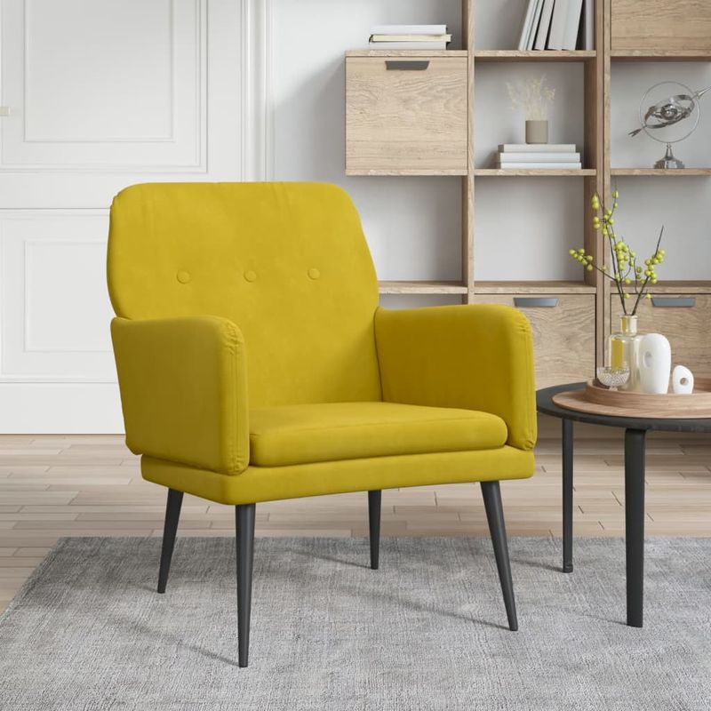 Casa si Gradina - Mobilier - Scaune si fotolii - Fotolii - Fotoliu, galben, 62x79x79 cm, catifea - Infinity.ro