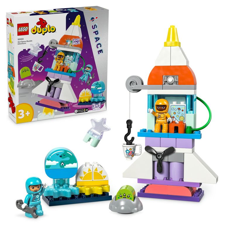 Jucarii, Copii si Bebe - Jucarii si jocuri - Seturi de constructie si cuburi - Seturi de constructie - Set LEGO DUPLO - Aventura cu naveta spatiala 3in1 (10422) - Infinity.ro