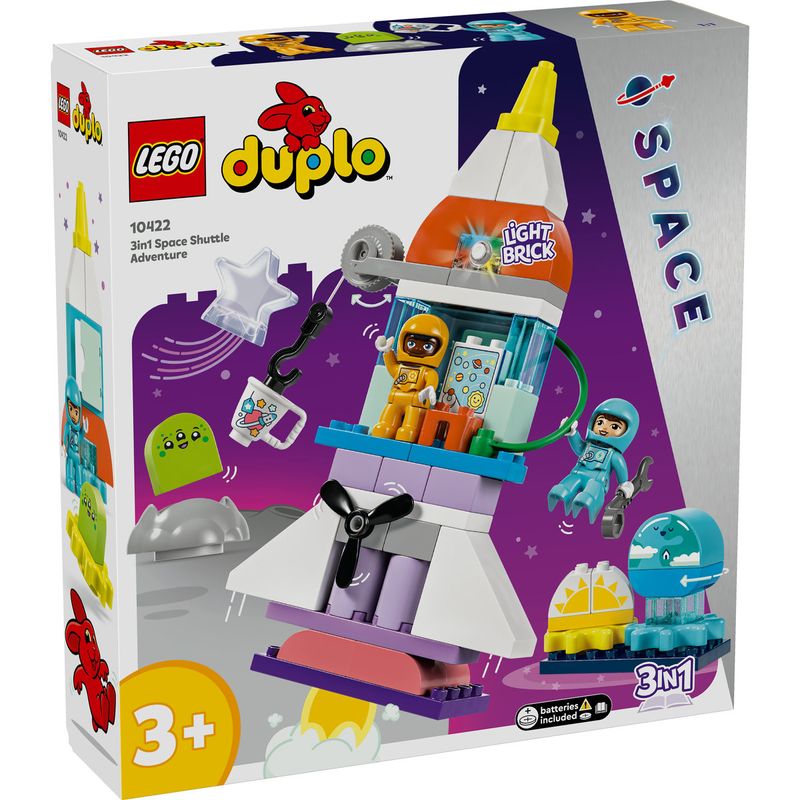 Jucarii, Copii si Bebe - Jucarii si jocuri - Seturi de constructie si cuburi - Seturi de constructie - Set LEGO DUPLO - Aventura cu naveta spatiala 3in1 (10422) - Infinity.ro