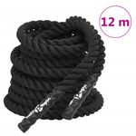 Sport si Outdoor - Fitness - Aparate fitness - Accesorii aparate fitness - Franghie de lucru, negru, 12 m, 9 kg, poliester - Infinity.ro