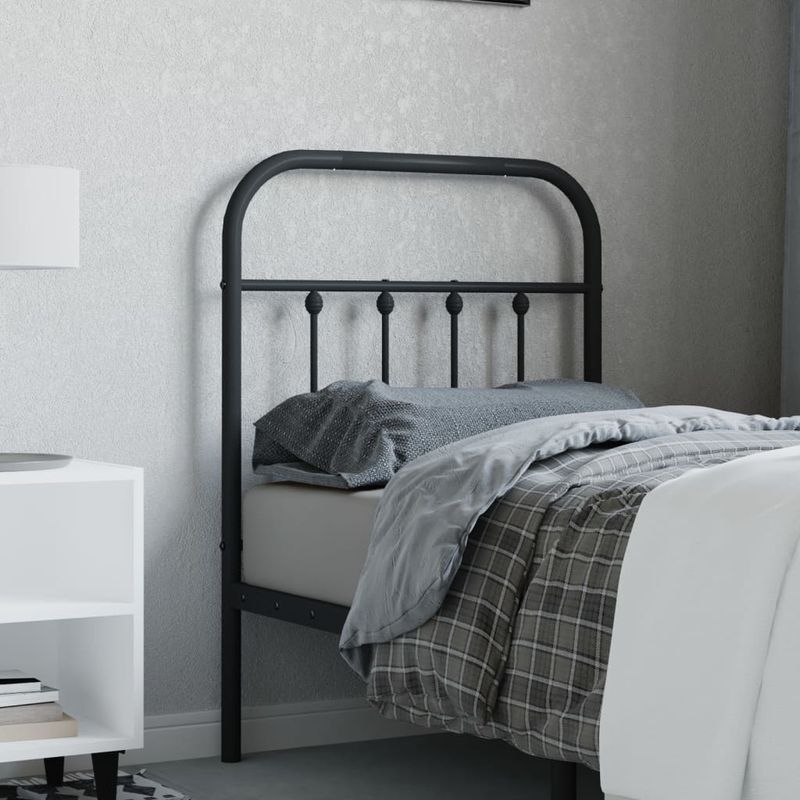 Casa si Gradina - Mobilier - Paturi si accesorii - Accesorii paturi - Tablie de pat metalica, negru, 75 cm - Infinity.ro