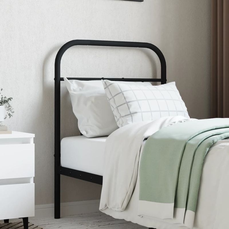 Casa si Gradina - Mobilier - Paturi si accesorii - Accesorii paturi - Tablie de pat metalica, negru, 75 cm - Infinity.ro