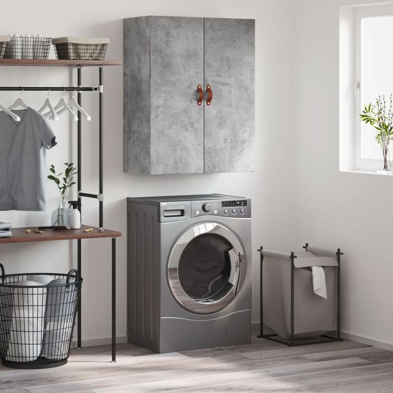 Casa si Gradina - Mobilier - Comode si corpuri - Comode - Dulap cu montaj pe perete, gri beton, 69,5x34x90 cm - Infinity.ro