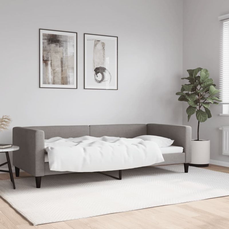 Casa si Gradina - Mobilier - Paturi si accesorii - Paturi - Pat de zi, gri taupe, 90x200 cm, material textil - Infinity.ro