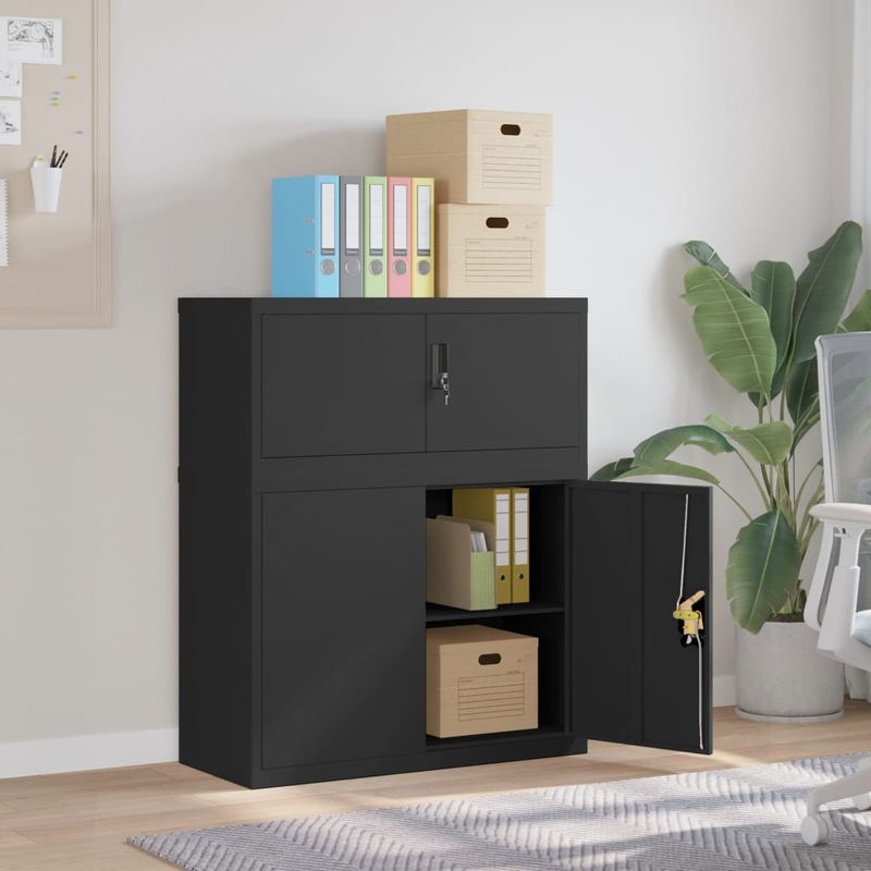 Casa si Gradina - Constructii - Depozitare, transport si protectie - Rafturi, fisete si vestiare - Fiset, negru, 90x40x110 cm, otel - Infinity.ro