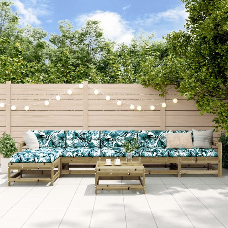 Casa si Gradina - Gradina si terasa - Mobilier exterior - Seturi mobila gradina - Set mobilier de gradina, 7 piese, lemn de pin tratat - Infinity.ro