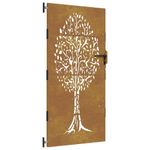 Casa si Gradina - Gradina si terasa - Garduri, panouri si accesorii - Poarta pentru gradina, 85x200 cm, otel corten, model copac - Infinity.ro
