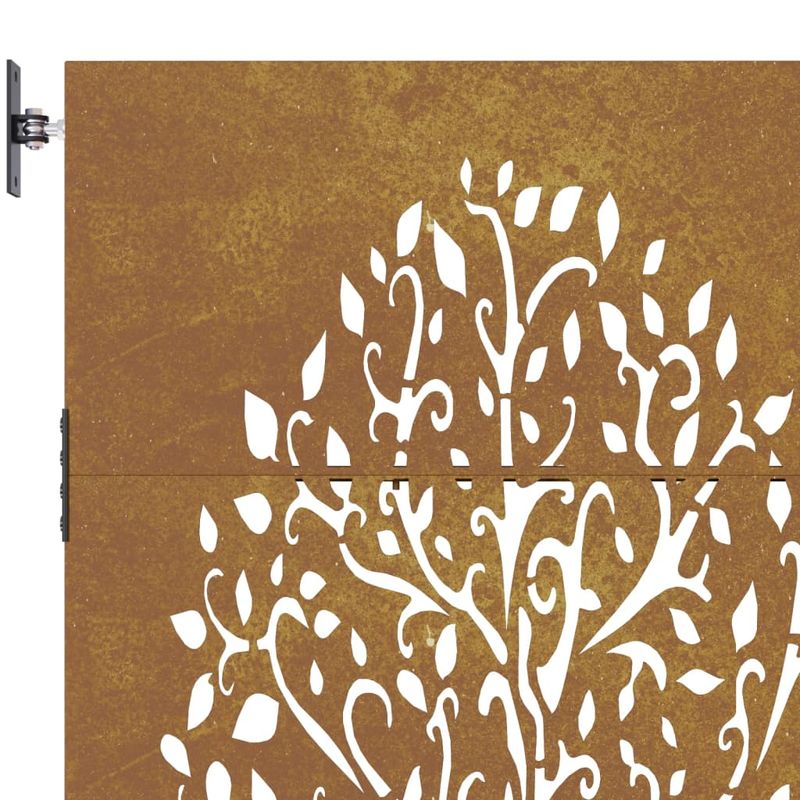 Casa si Gradina - Gradina si terasa - Garduri, panouri si accesorii - Poarta pentru gradina, 85x200 cm, otel corten, model copac - Infinity.ro
