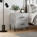 Casa si Gradina - Mobilier - Comode si corpuri - Noptiere - Noptiera, gri beton, 40x35x47,5 cm, lemn compozit - Infinity.ro