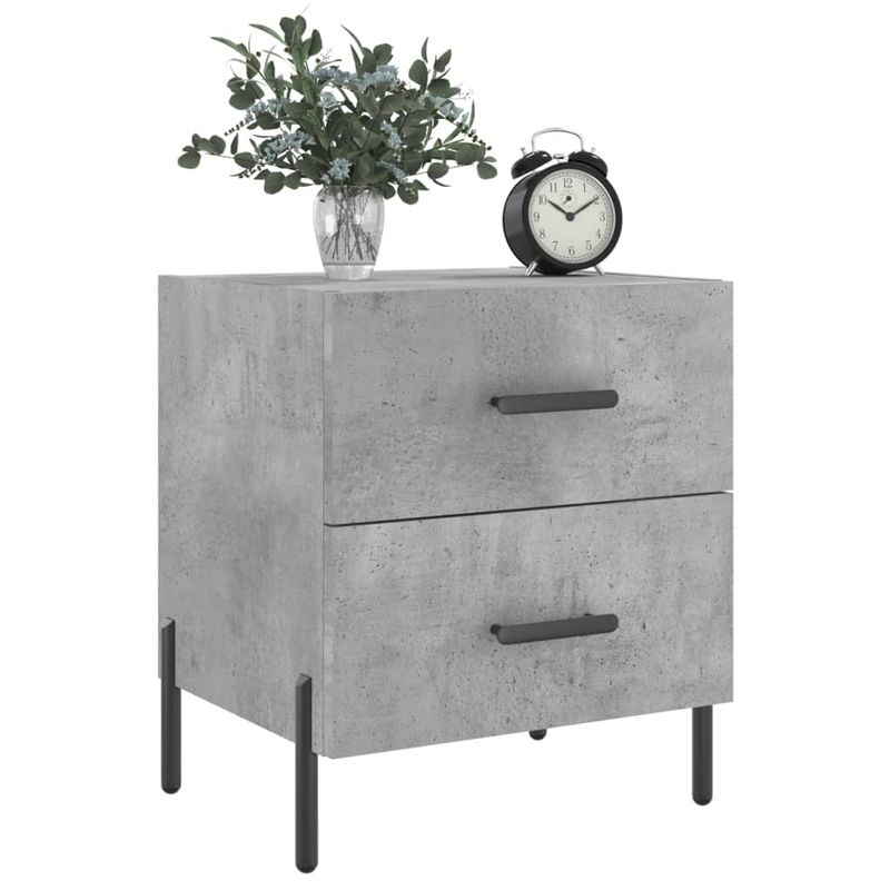 Casa si Gradina - Mobilier - Comode si corpuri - Noptiere - Noptiera, gri beton, 40x35x47,5 cm, lemn compozit - Infinity.ro