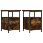 Casa si Gradina - Mobilier - Comode si corpuri - Noptiere - Noptiere, 2 buc., stejar fumuriu, 34x35,5x50 cm, lemn compozit - Infinity.ro