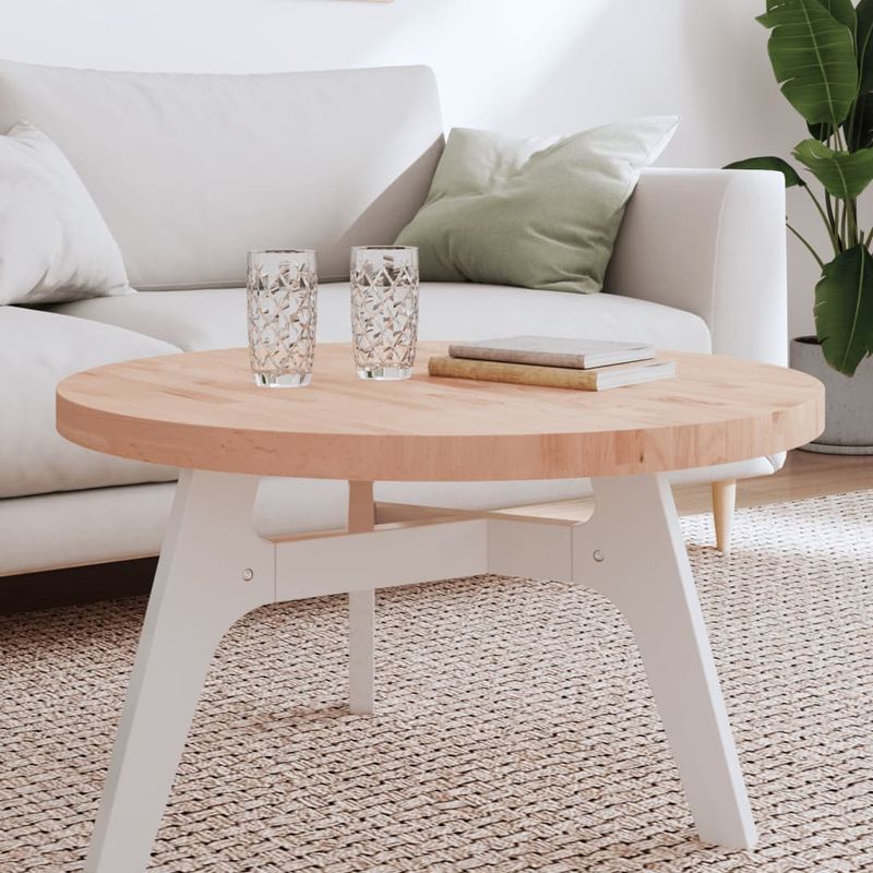 Casa si Gradina - Mobilier - Feronerie si accesorii mobila - Blat de masa rotund, diametru 80x4 cm, lemn masiv de fag, maro deschis - Infinity.ro