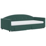 Casa si Gradina - Mobilier - Paturi si accesorii - Paturi - Pat de zi cu extensie si sertare verde inchis 90x200 cm catifea - Infinity.ro