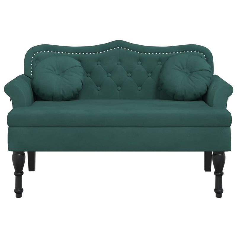 Casa si Gradina - Mobilier - Canapele si coltare - Banchete - Bancheta cu perne, verde inchis, 120,5x65x75 cm, catifea - Infinity.ro