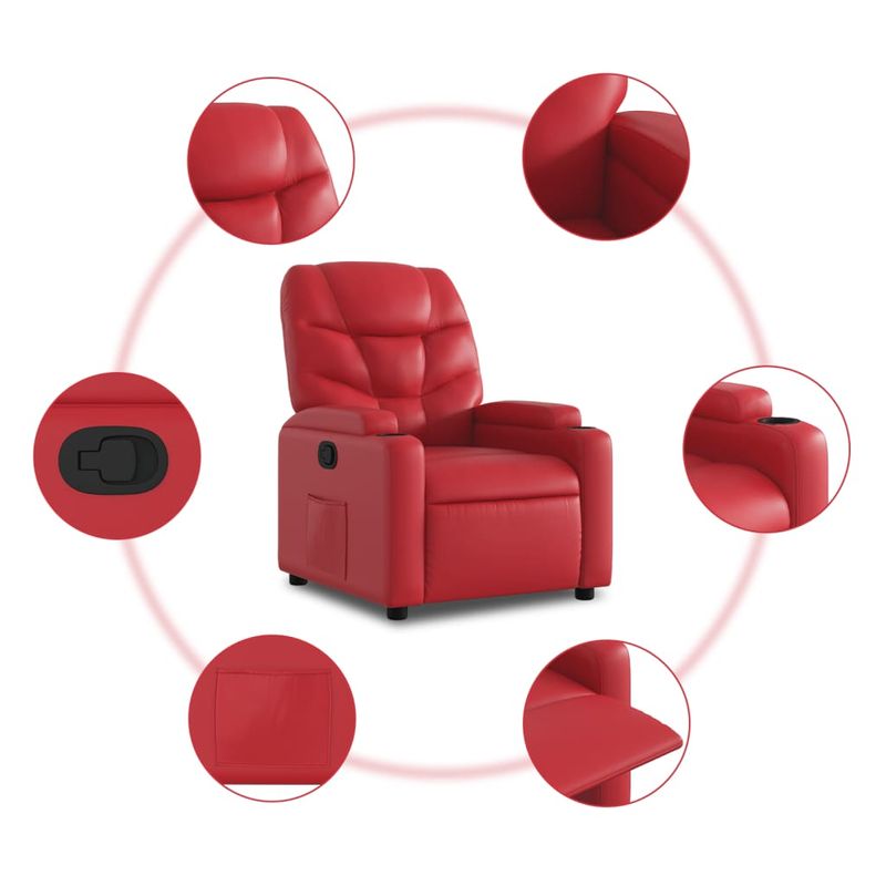 Casa si Gradina - Mobilier - Scaune si fotolii - Fotolii - Fotoliu rabatabil, rosu, piele ecologica - Infinity.ro