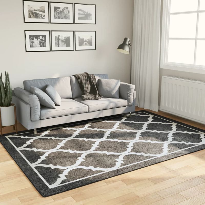 Casa si Gradina - Textile si covoare - Covoare - Covoare casa - Covor lavabil anti-alunecare, alb si negru, 160x230 cm - Infinity.ro