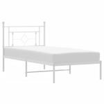 Casa si Gradina - Mobilier - Paturi si accesorii - Paturi - Cadru de pat din metal cu tablie, alb, 100x200 cm - Infinity.ro