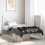 Casa si Gradina - Mobilier - Paturi si accesorii - Paturi - Cadru de pat din metal cu tablie, alb, 100x200 cm - Infinity.ro