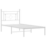 Casa si Gradina - Mobilier - Paturi si accesorii - Paturi - Cadru de pat din metal cu tablie, alb, 100x200 cm - Infinity.ro