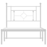 Casa si Gradina - Mobilier - Paturi si accesorii - Paturi - Cadru de pat din metal cu tablie, alb, 100x200 cm - Infinity.ro