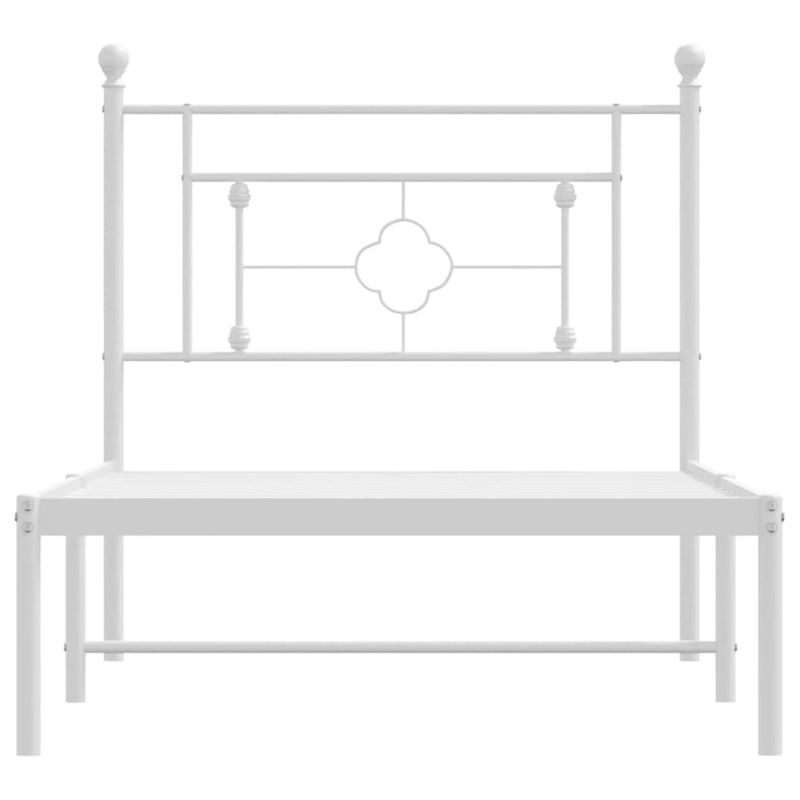 Casa si Gradina - Mobilier - Paturi si accesorii - Paturi - Cadru de pat din metal cu tablie, alb, 100x200 cm - Infinity.ro
