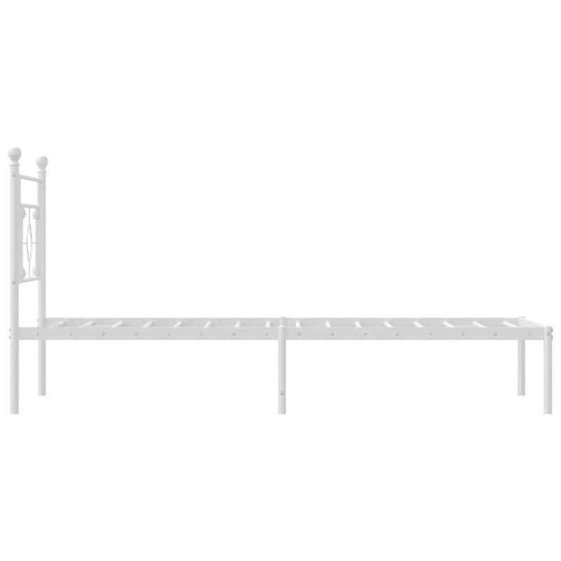 Casa si Gradina - Mobilier - Paturi si accesorii - Paturi - Cadru de pat din metal cu tablie, alb, 100x200 cm - Infinity.ro