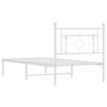 Casa si Gradina - Mobilier - Paturi si accesorii - Paturi - Cadru de pat din metal cu tablie, alb, 100x200 cm - Infinity.ro