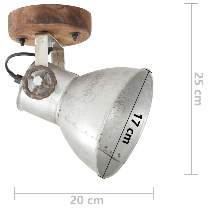 Casa si Gradina - Corpuri si surse de iluminat - Plafoniere, aplice si spoturi - Lampi de perete/tavan industriale argintiu 2 buc 20x25 cm E27 - Infinity.ro