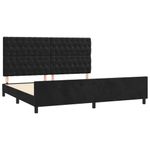 Casa si Gradina - Mobilier - Paturi si accesorii - Paturi - Cadru de pat cu tablie, negru, 200x200 cm, catifea - Infinity.ro