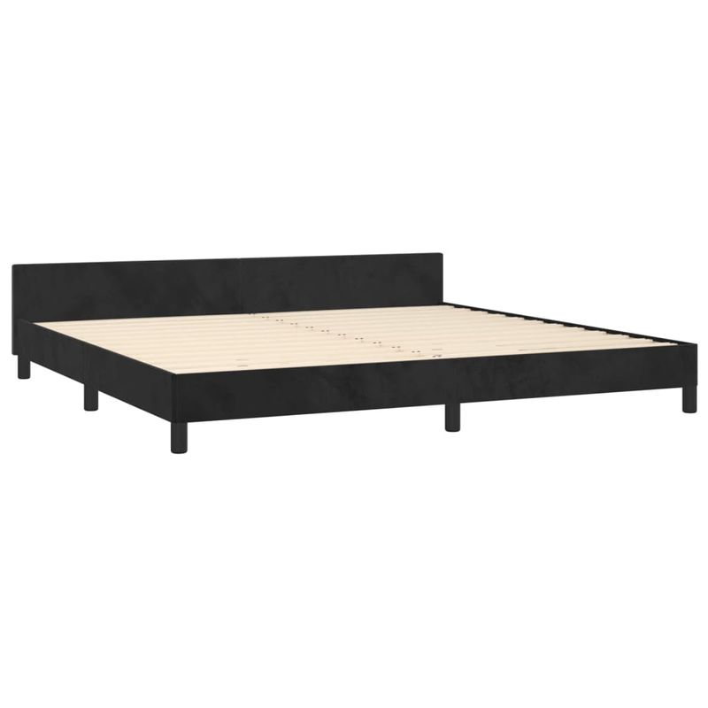 Casa si Gradina - Mobilier - Paturi si accesorii - Paturi - Cadru de pat cu tablie, negru, 200x200 cm, catifea - Infinity.ro