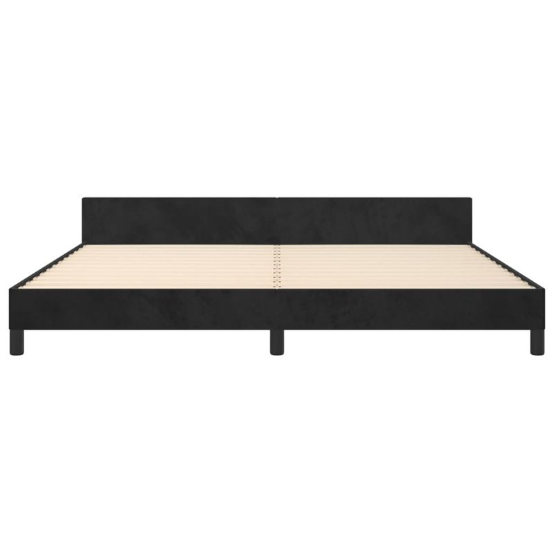 Casa si Gradina - Mobilier - Paturi si accesorii - Paturi - Cadru de pat cu tablie, negru, 200x200 cm, catifea - Infinity.ro