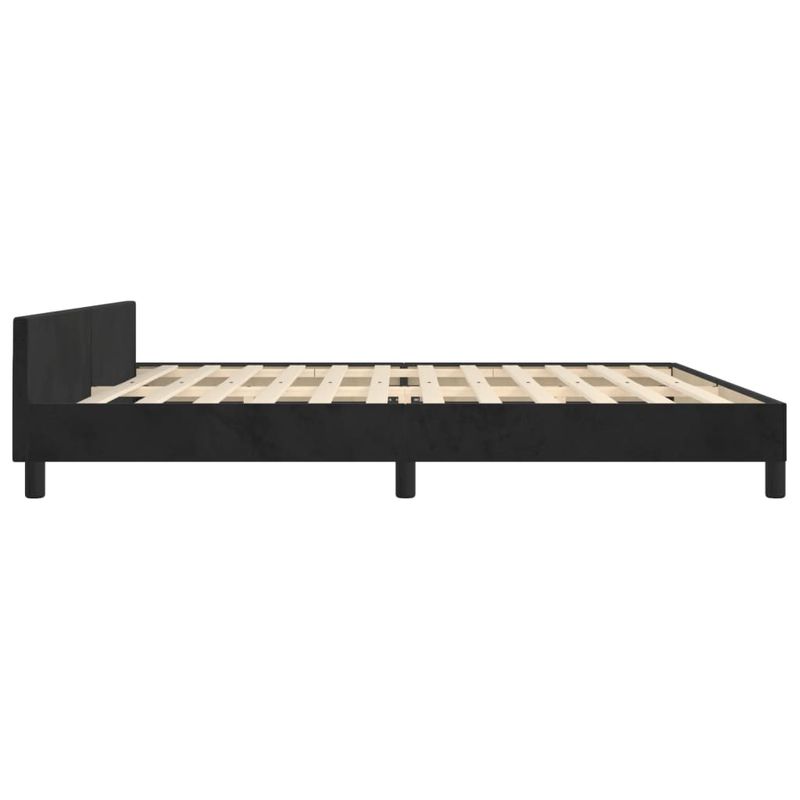 Casa si Gradina - Mobilier - Paturi si accesorii - Paturi - Cadru de pat cu tablie, negru, 200x200 cm, catifea - Infinity.ro