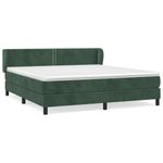 Casa si Gradina - Mobilier - Paturi si accesorii - Paturi - Pat box spring cu saltea, verde inchis, 180x200 cm, catifea - Infinity.ro
