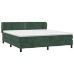 Casa si Gradina - Mobilier - Paturi si accesorii - Paturi - Pat box spring cu saltea, verde inchis, 180x200 cm, catifea - Infinity.ro