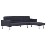 Casa si Gradina - Mobilier - Canapele si coltare - Canapele - Canapea extensibila in forma de L, gri inchis, poliester - Infinity.ro