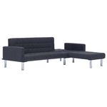 Casa si Gradina - Mobilier - Canapele si coltare - Canapele - Canapea extensibila in forma de L, gri inchis, poliester - Infinity.ro