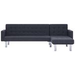 Casa si Gradina - Mobilier - Canapele si coltare - Canapele - Canapea extensibila in forma de L, gri inchis, poliester - Infinity.ro